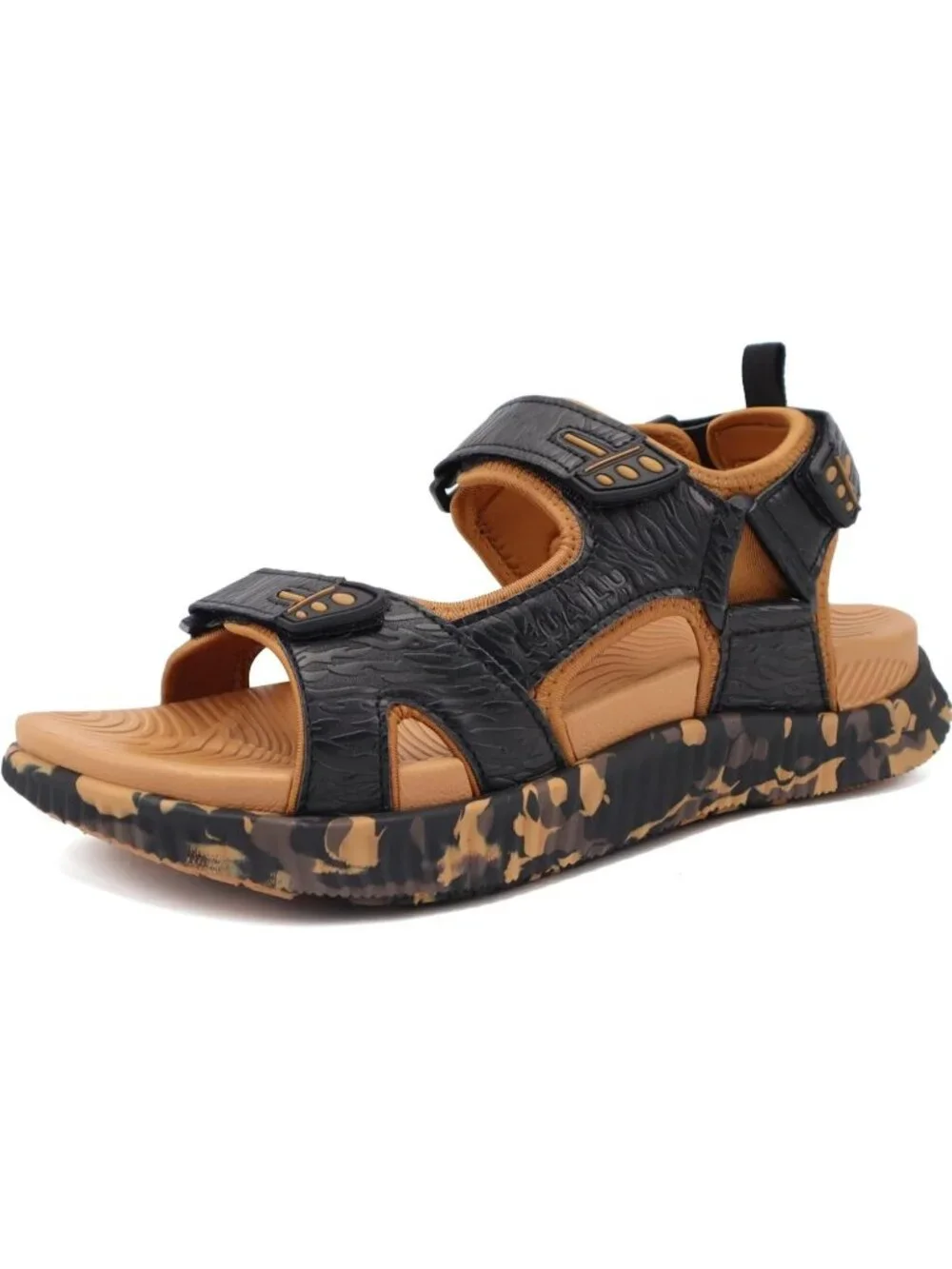 Mens Khaki Black Orthotic Comfortable Urban Outdoor Athletic Hiking Sandal Shoes